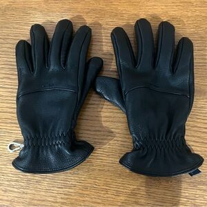 Cole Haan Men’s Deerskin Leather Gloves Black Lined Gloves Touch Screen Tech